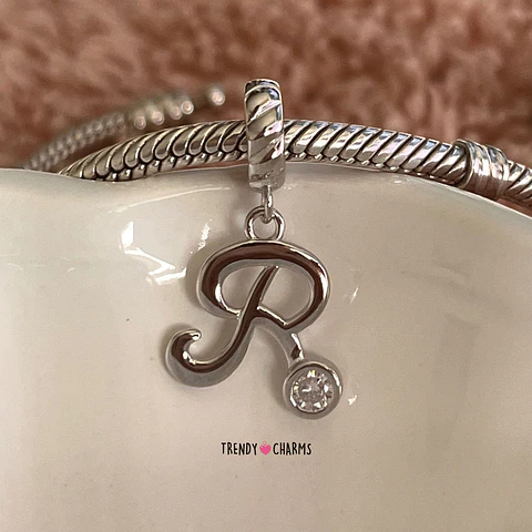 Charm Letra R Plata 925