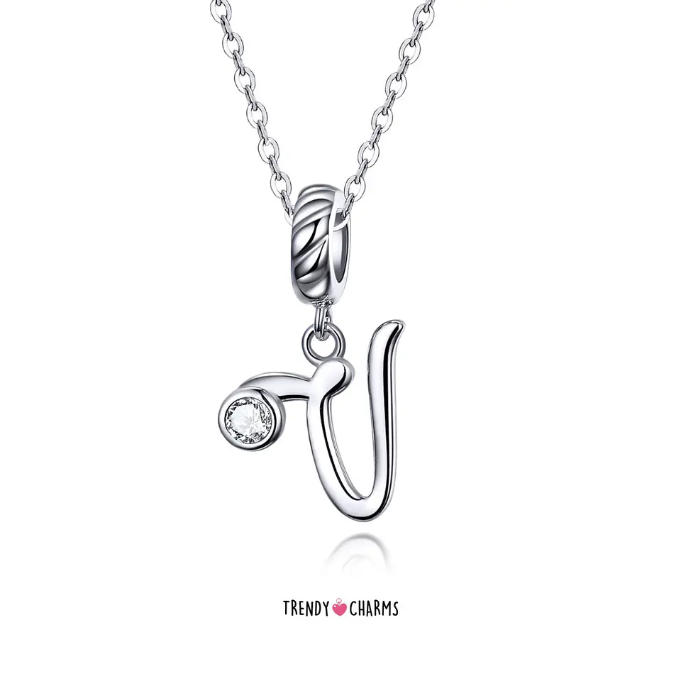 Charm Letra V Plata 925 4