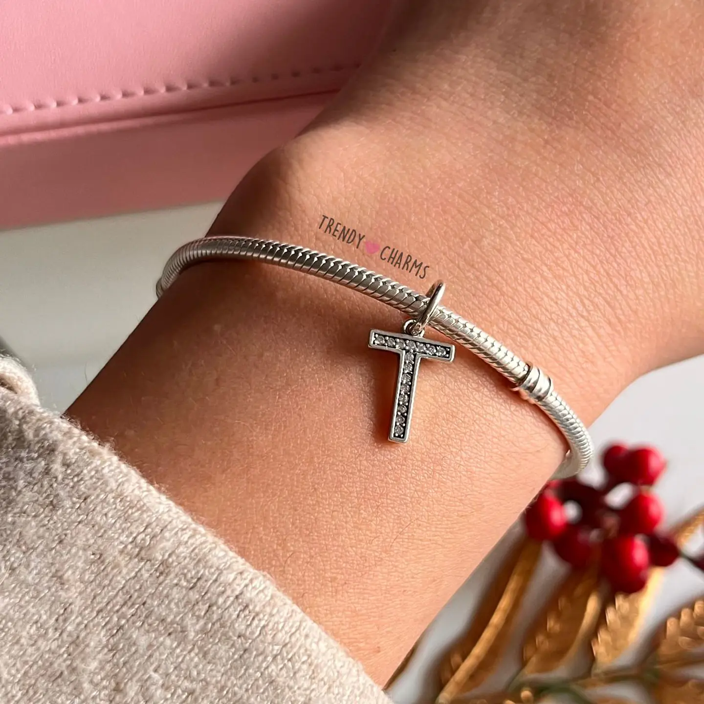 Charm Letra T Plata 925 1