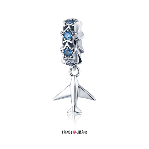 Charm Avion Colgante Plata 925