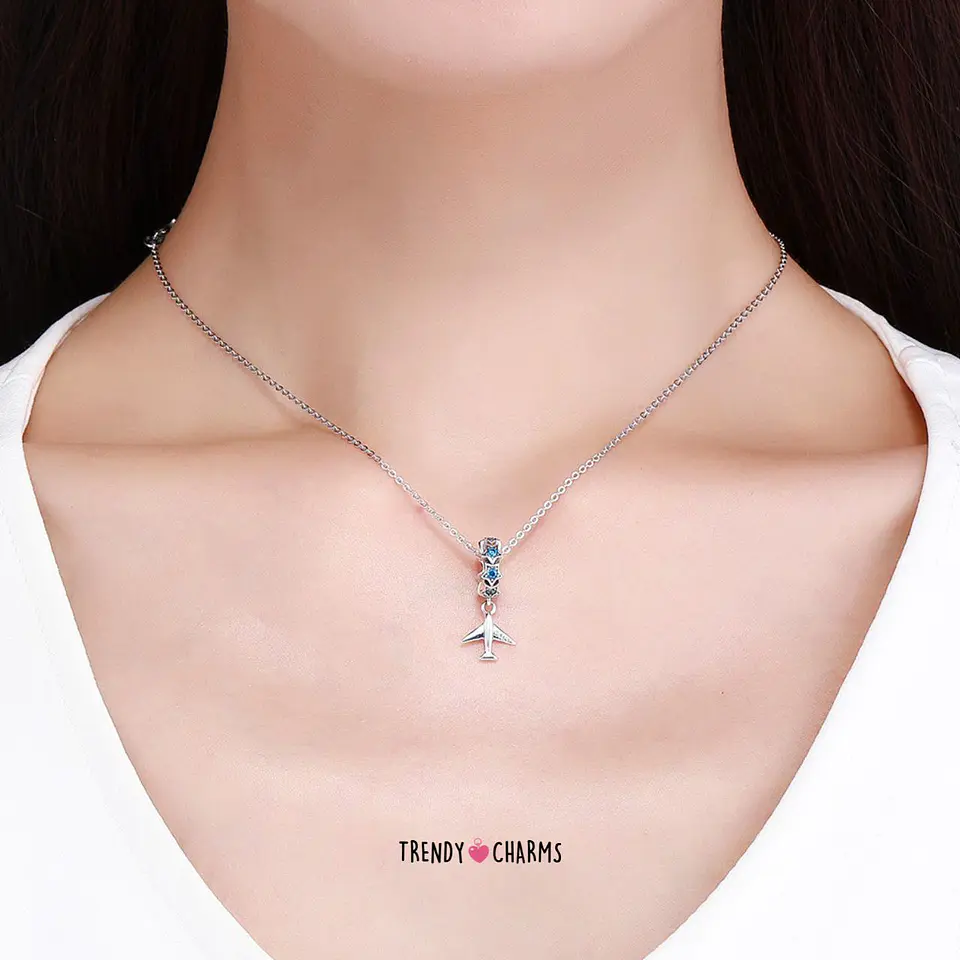 Charm Avion Colgante Plata 925 3