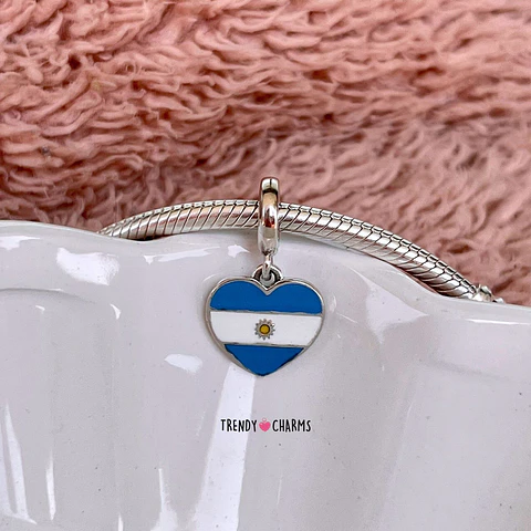 Charm Bandera Argentina, Plata 925
