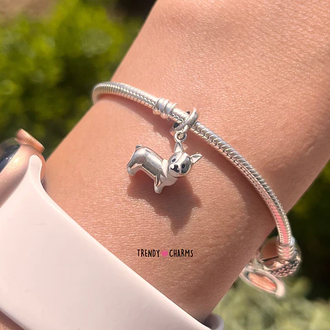 Charm Perro Corgi, Plata 925