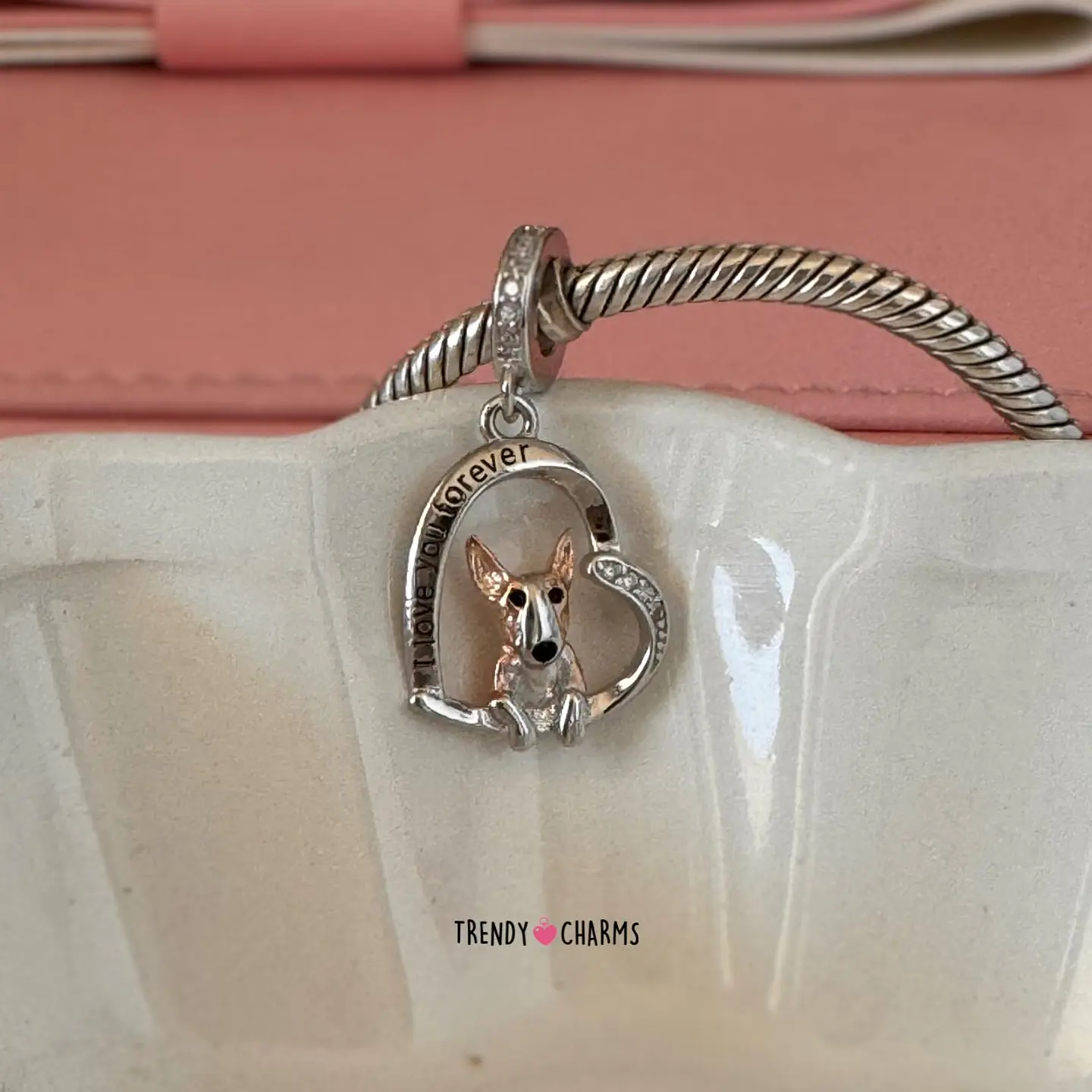 Charm Perro Bull Terrier, Plata 925 1