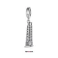 Charm Torre de Pisa Italia, Plata 925- - Miniatura 2