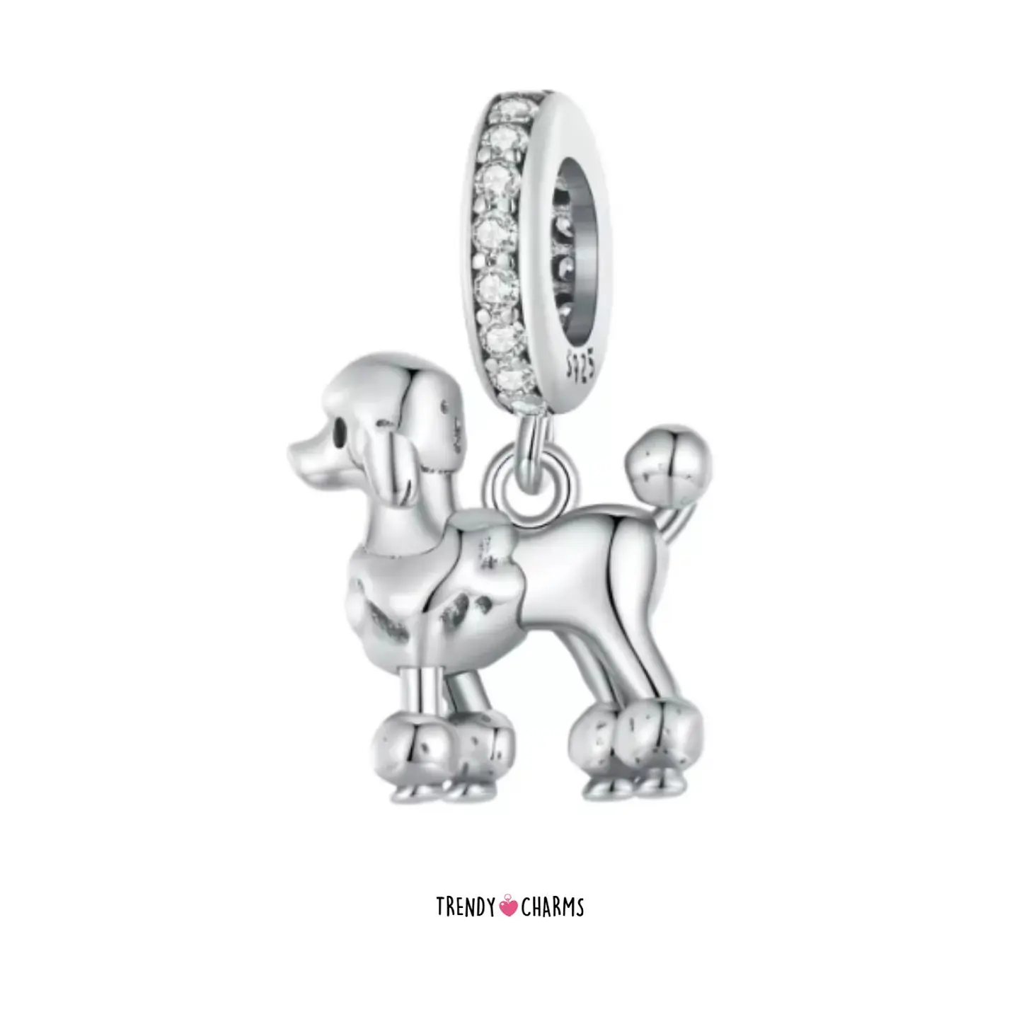 Charm Perro Poodle Elegante Plata 925 2