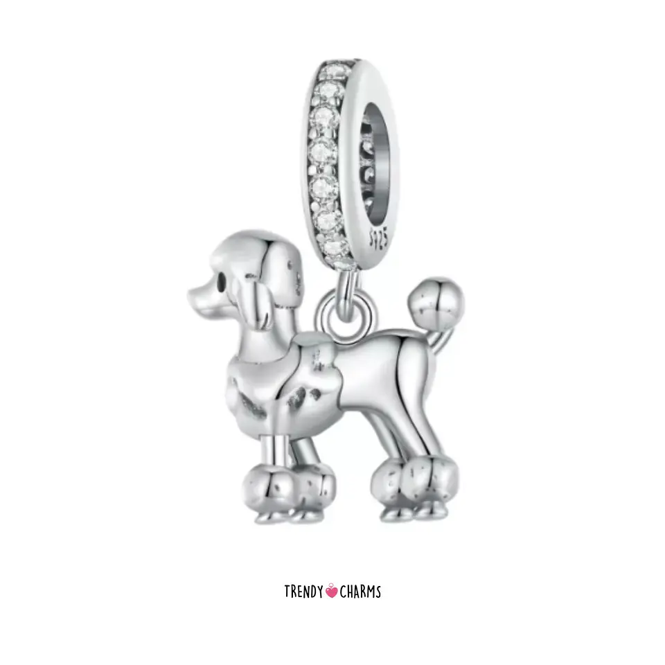 Charm Perro Poodle Elegante Plata 925 2