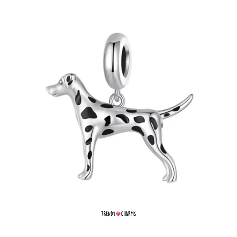 Charm Perro Dálmata Te amo Plata 925