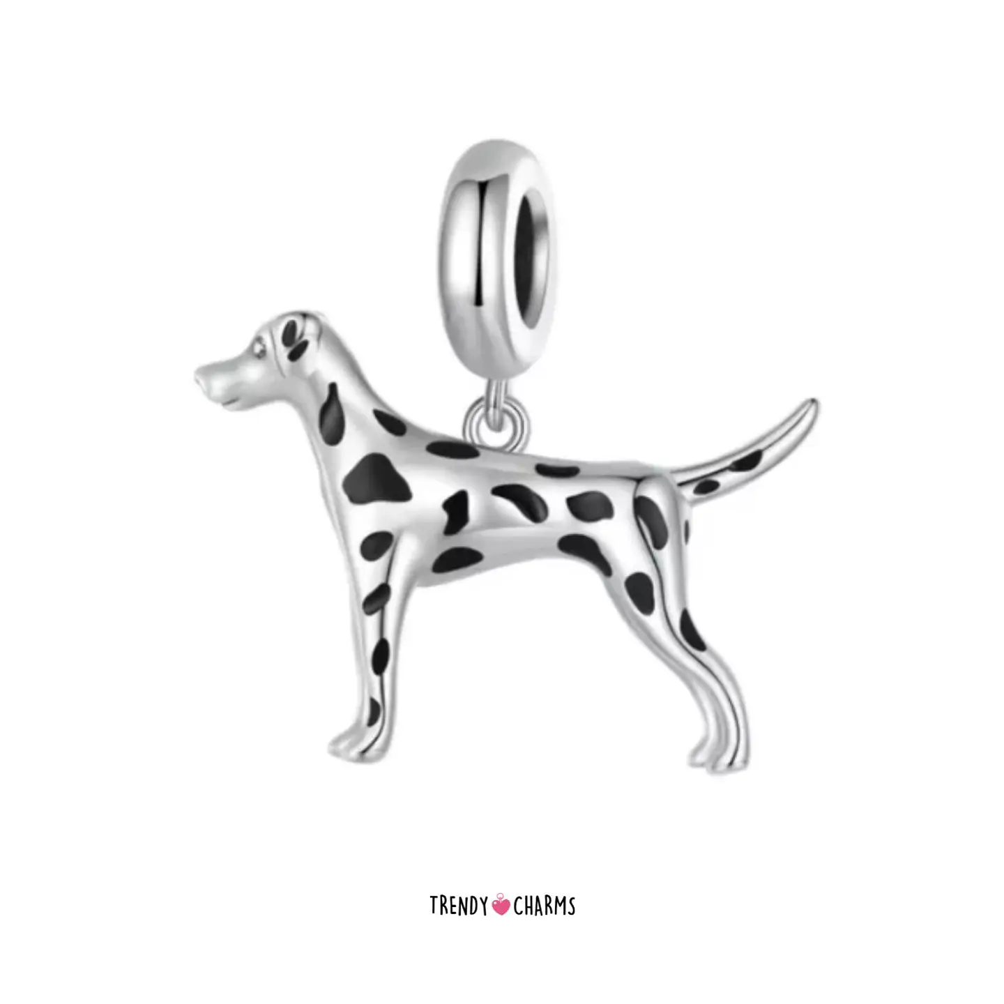 Charm Perro Dálmata Te amo Plata 925 2