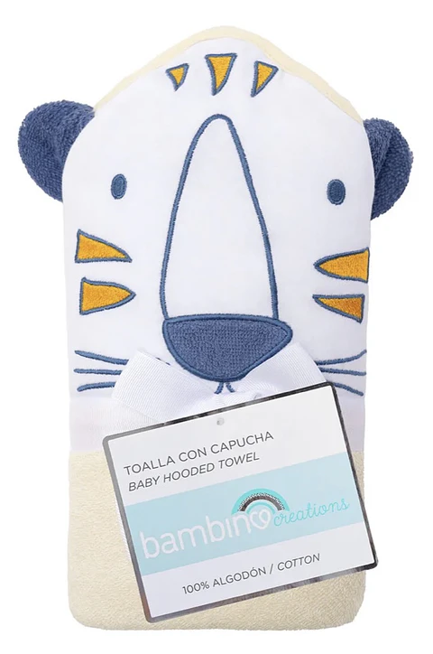 Toalla con Capucha para Bebé Bambino 100% Algodón León 