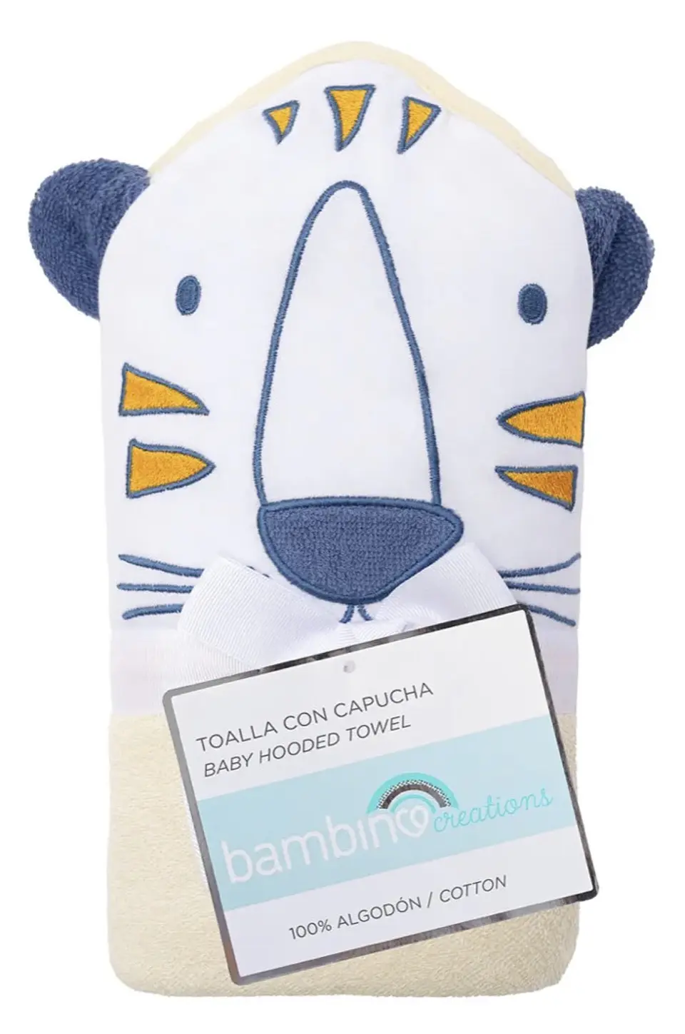 Toalla con Capucha para Bebé Bambino 100% Algodón León  1