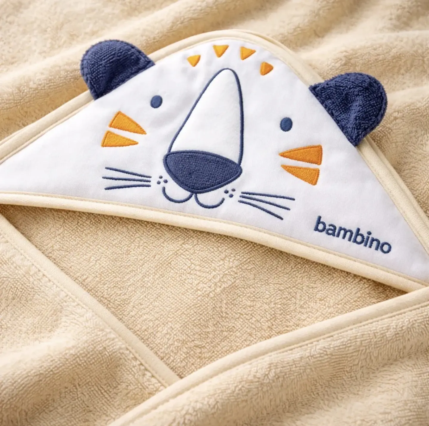 Toalla con Capucha para Bebé Bambino 100% Algodón León  3