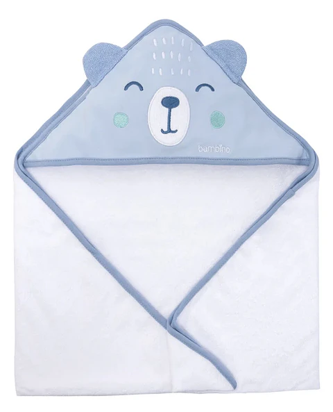 Toalla con Capucha para Bebé Bambino 100% Algodón Osito 
