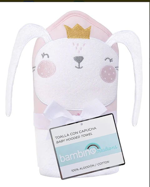 Toalla Capucha Baño Bebés Bambino Conejita 