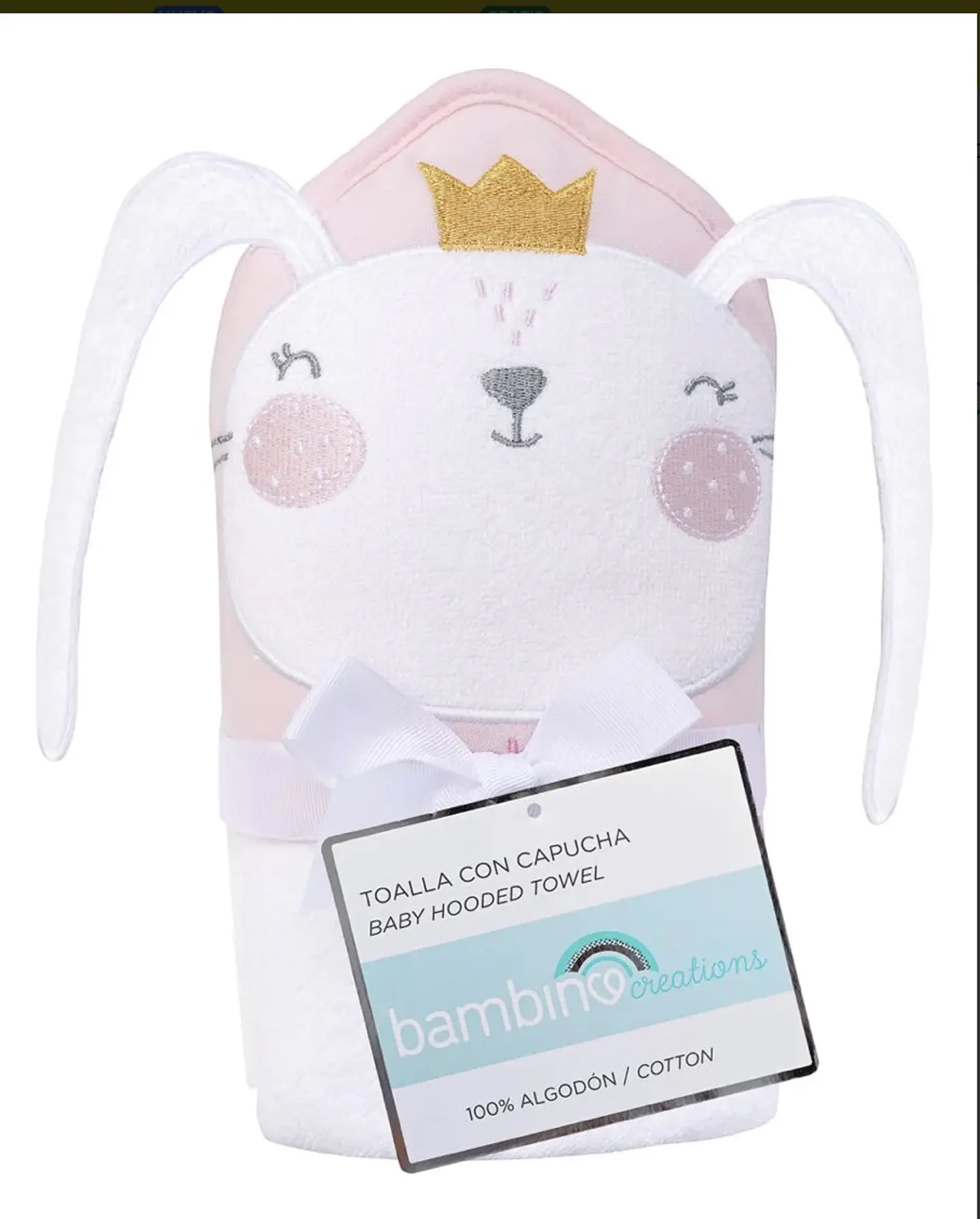 Toalla Capucha Baño Bebés Bambino Conejita  1