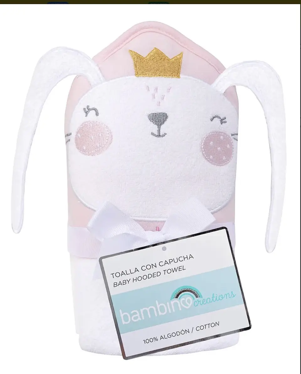 Toalla Capucha Baño Bebés Bambino Conejita  1