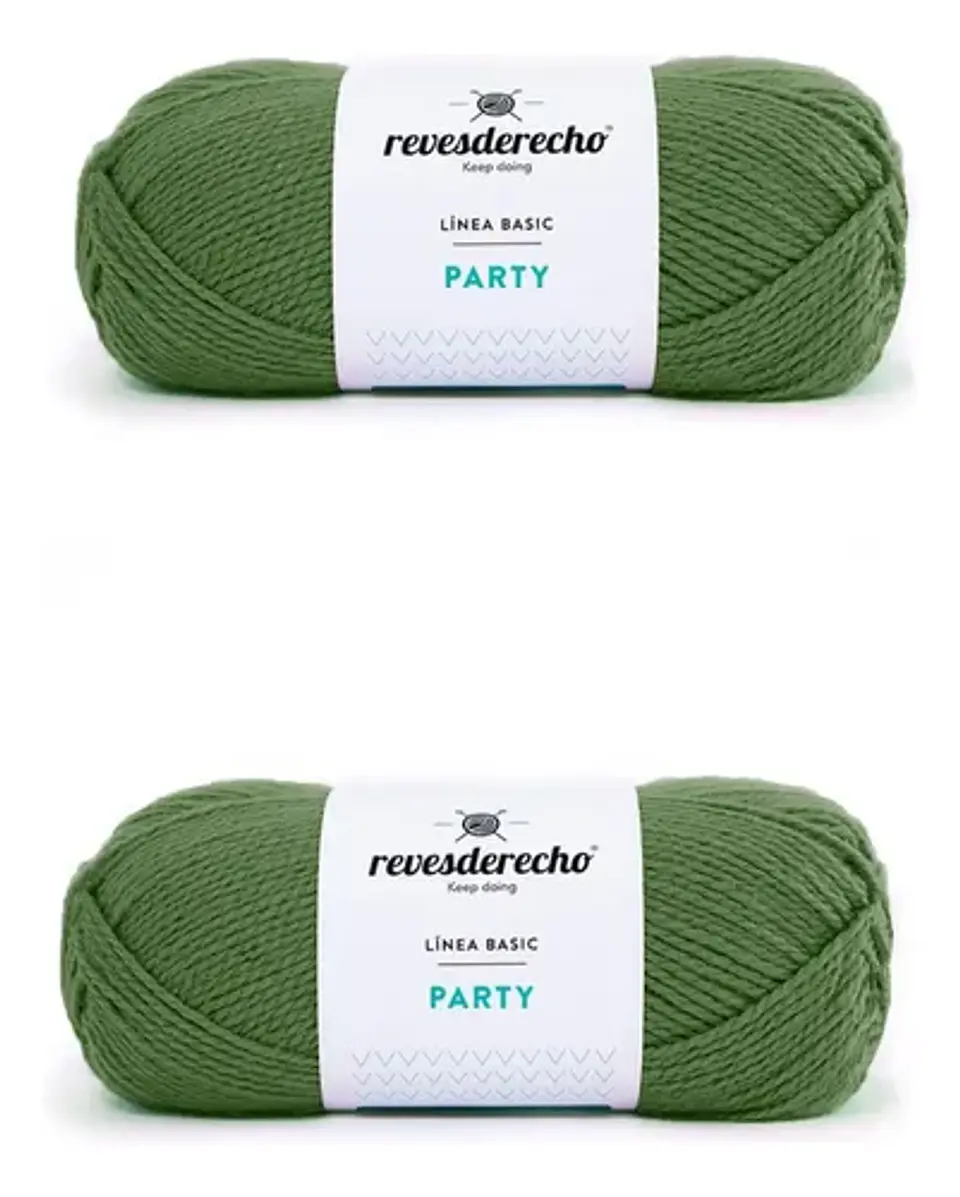 Lana Party Revesderecho - Para Tejer Hipoalergénica Pack 2 Verde musgo 006 1