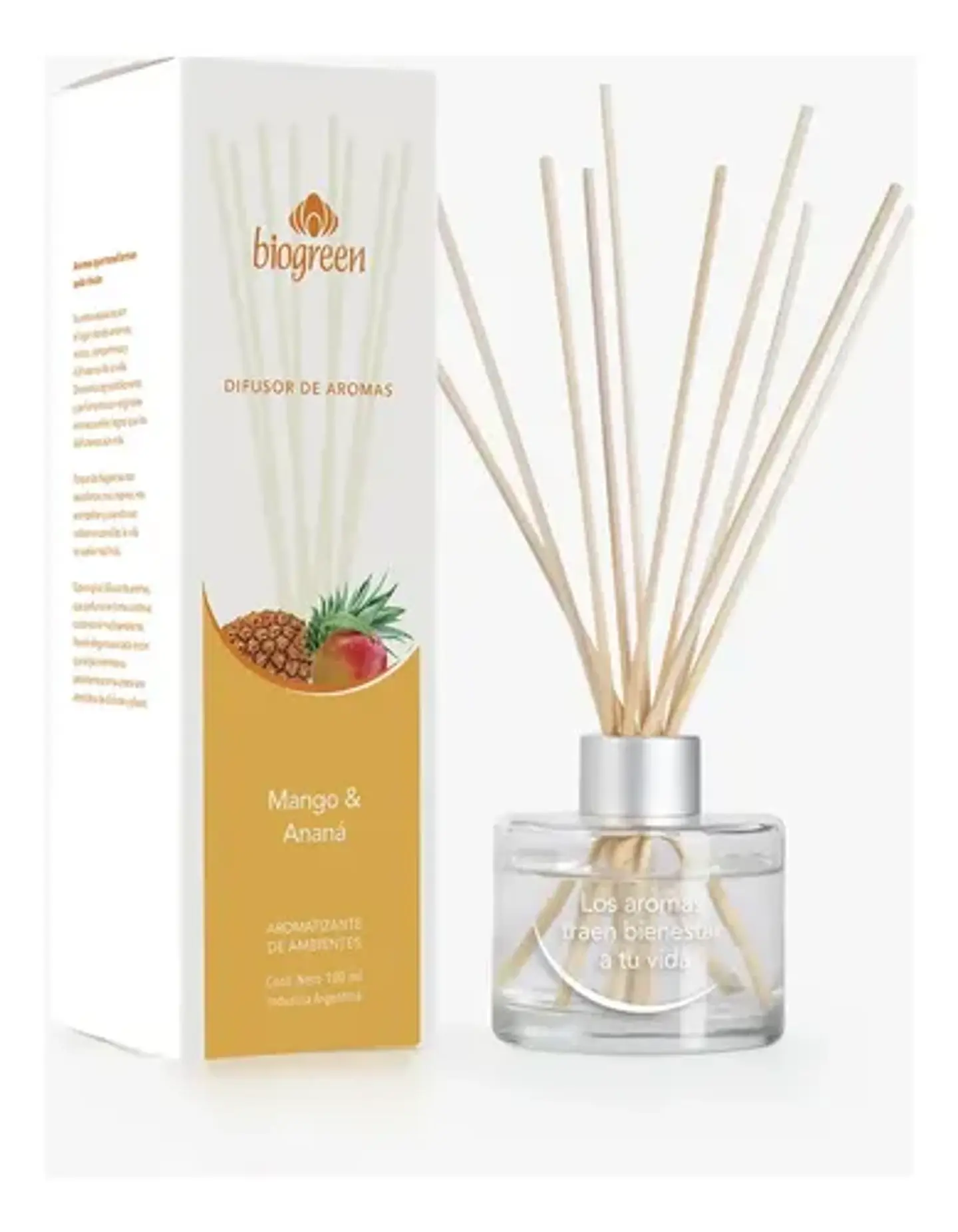 Biogreen Difusor Mango Y Ananá 100 Ml Varillas 1