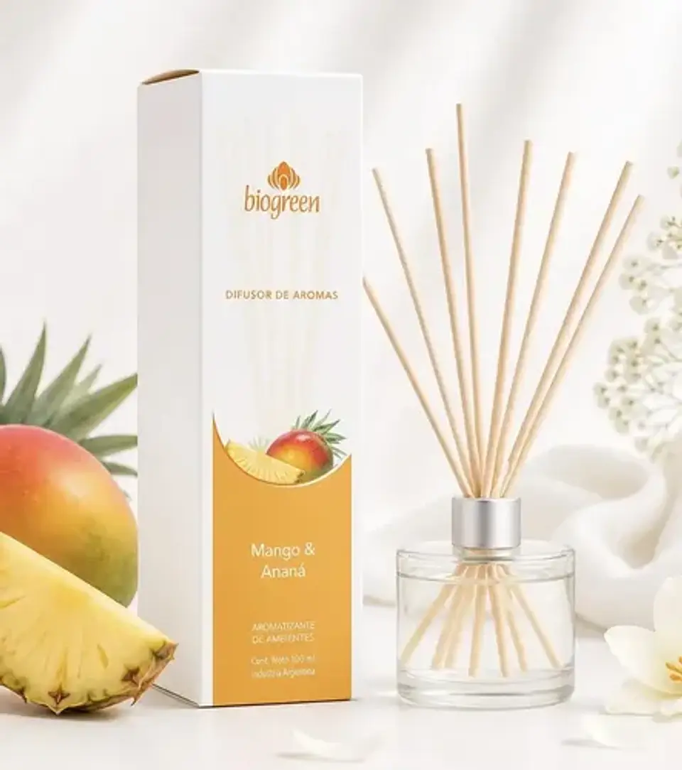 Biogreen Difusor Mango Y Ananá 100 Ml Varillas 3