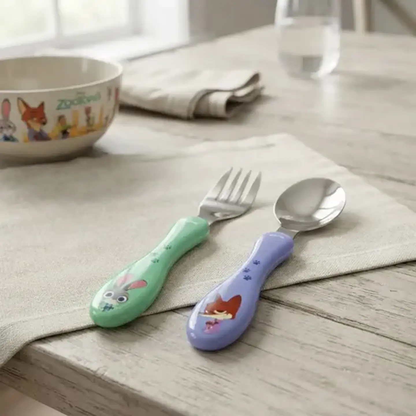Set Cubiertos Metálicos Zootopia Disney Tenedor Cuchara 3