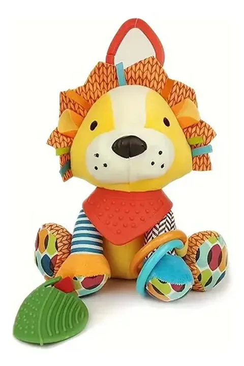 Juguete Peluche Sensorial Sonajero Con Mordedor /wakeshome Color Como En La Imagen Diseño León