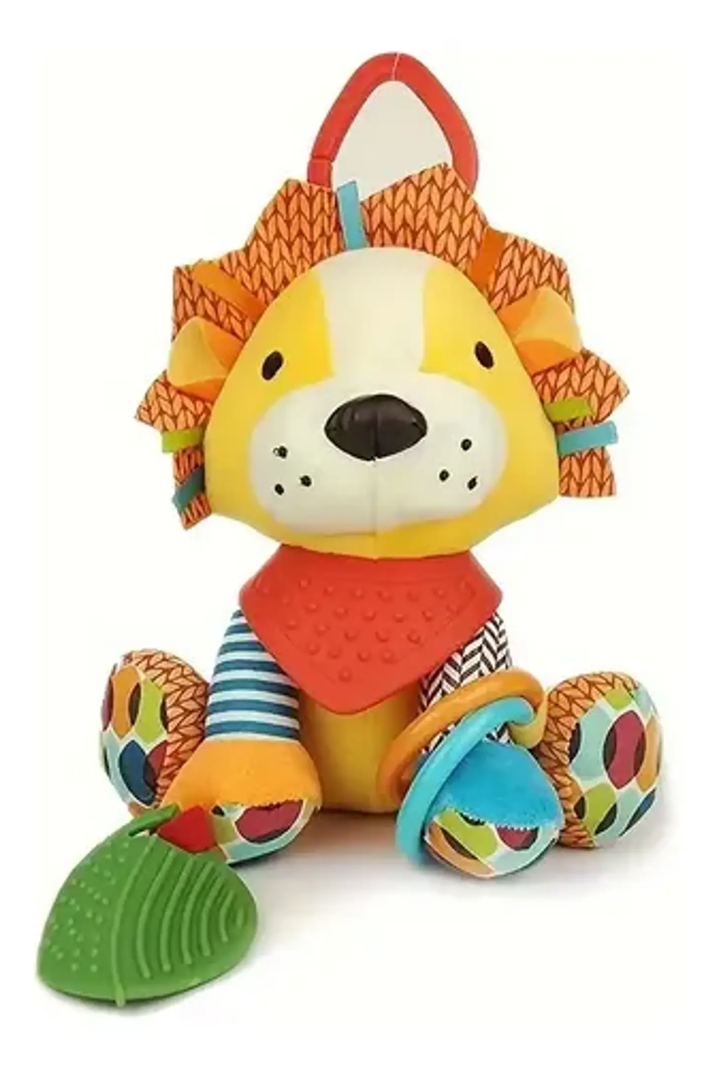 Juguete Peluche Sensorial Sonajero Con Mordedor /wakeshome Color Como En La Imagen Diseño León 1