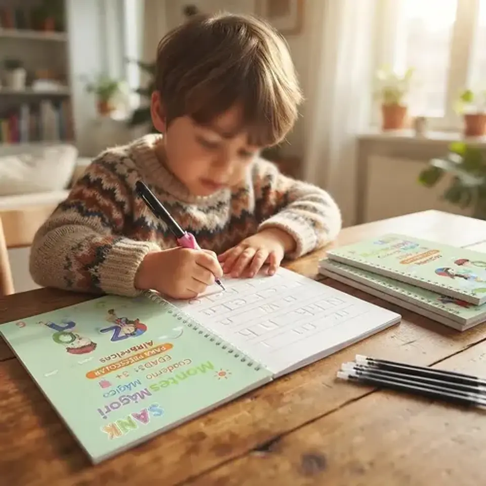Pack De 4 Cuadernos Mágicos Español e Ingles Para Caligrafía Y Aprendizaje Con Bolígrafos Y Recambios 6