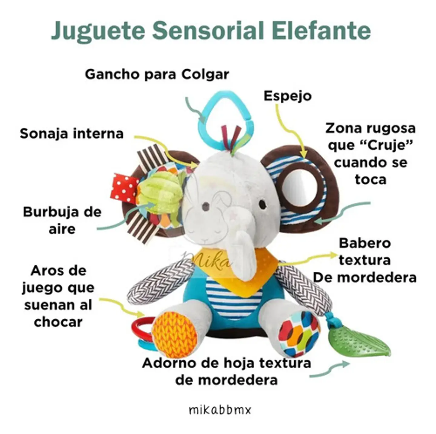 Juguete Peluche Sensorial Sonajero Con Mordedor /wakeshome Color Como En La Imagen Diseño Zorro 5