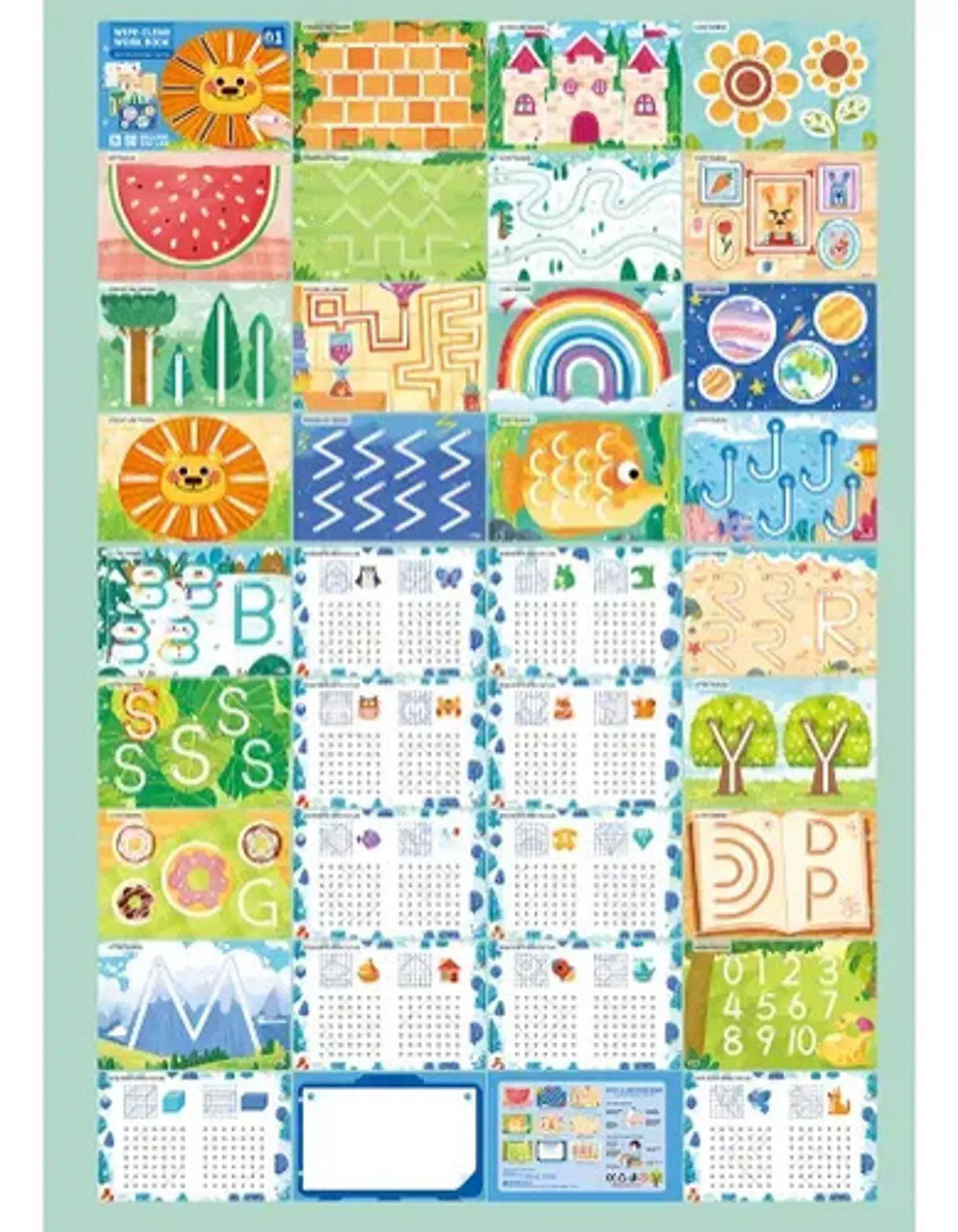 Libro Didáctico Trazos Reutilizable Para Niños Montessori 2