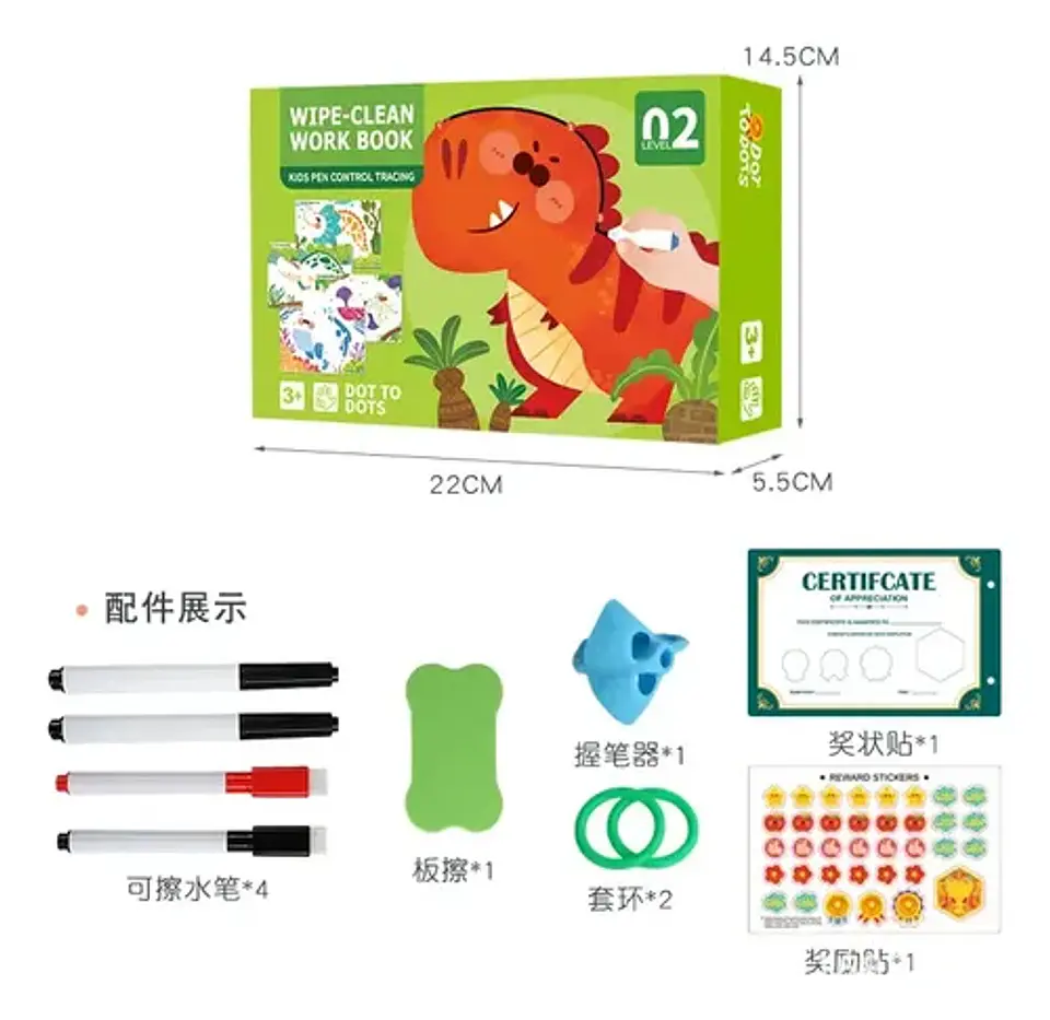 Libro Didáctico Trazos Reutilizable Para Niños Montessori 4