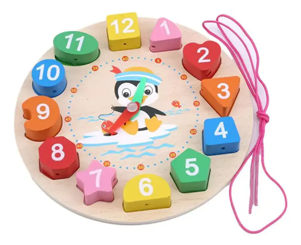 Juego De Encaje Reloj Niños Motricidad Fina Montessori 1