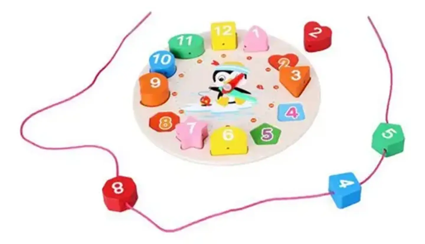 Juego De Encaje Reloj Niños Motricidad Fina Montessori 2