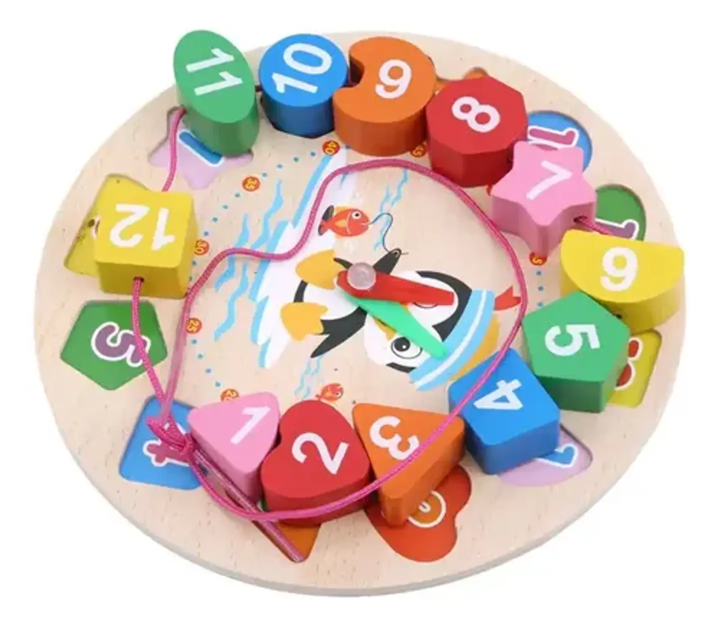 Juego De Encaje Reloj Niños Motricidad Fina Montessori 3