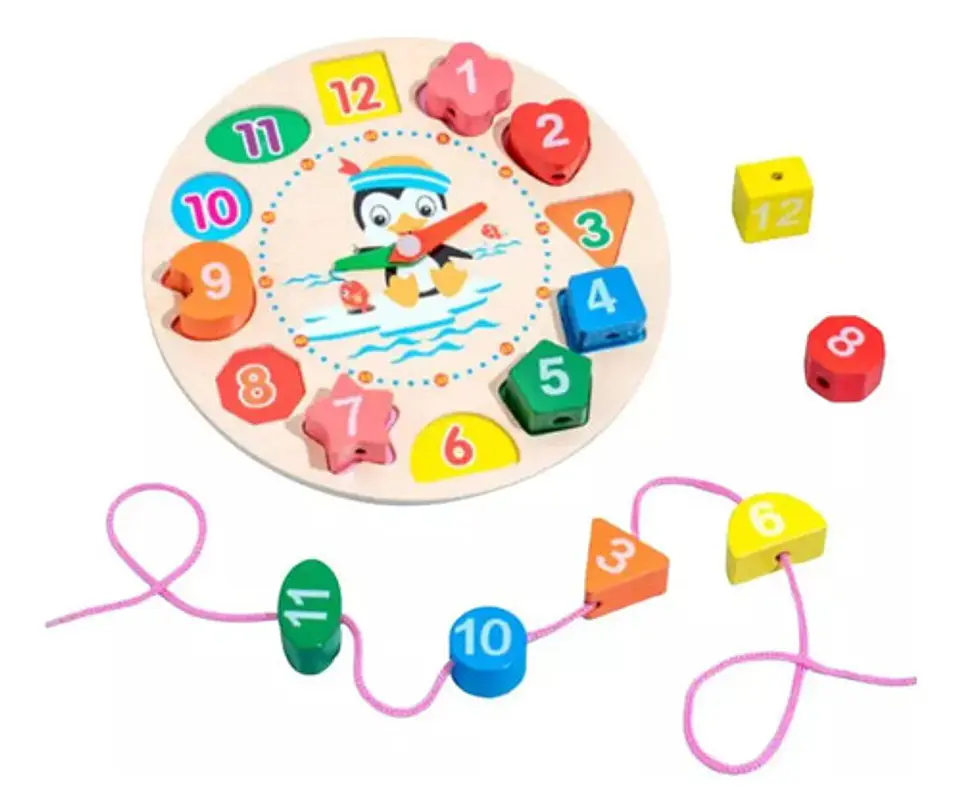 Juego De Encaje Reloj Niños Motricidad Fina Montessori 4