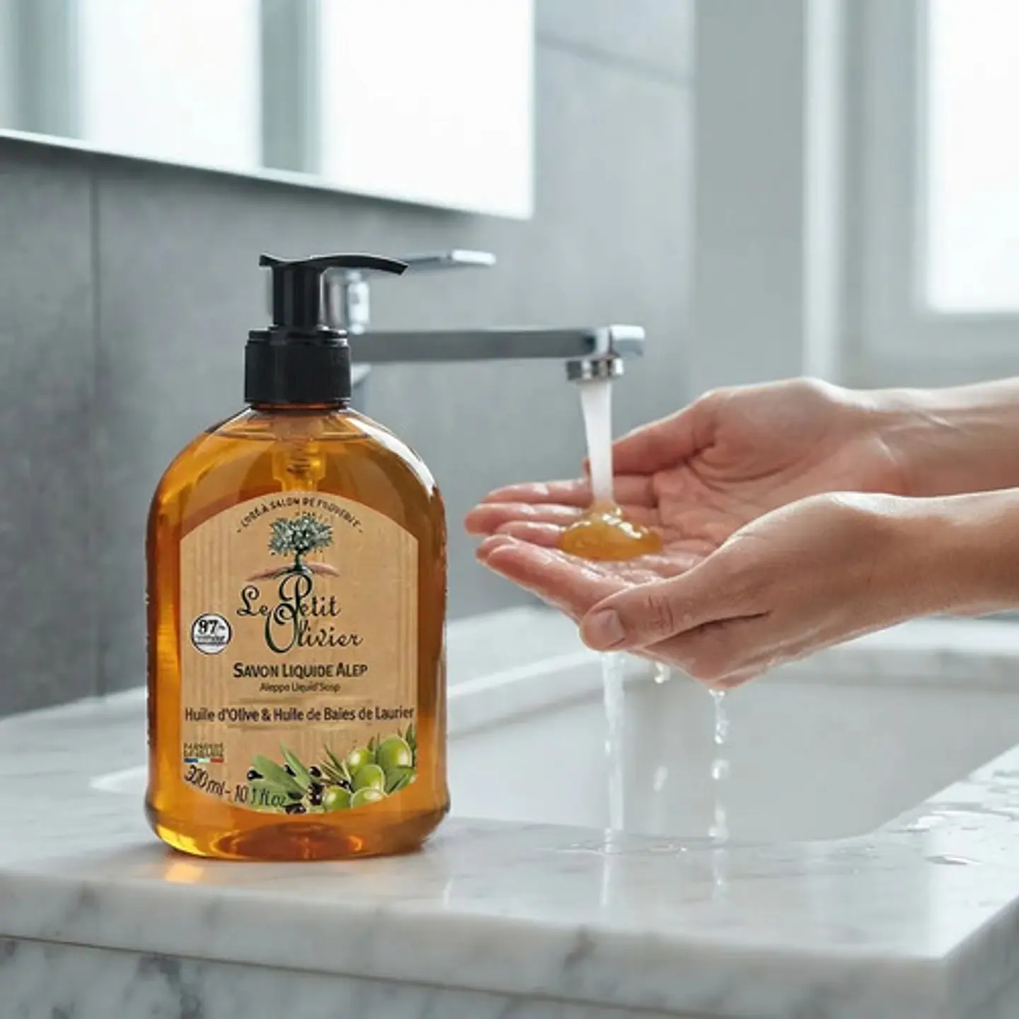 Jabon Liquido Alepo Antiseptico 300 Ml Le Petit Olivier 4