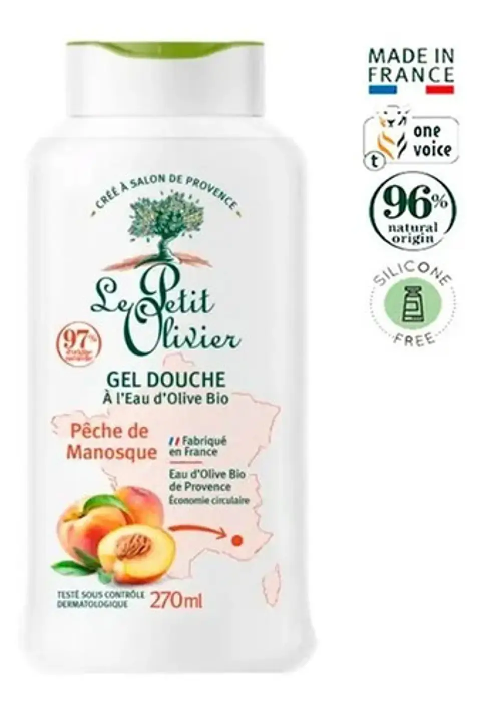 Gel De Ducha Le Petit Olivier Durazno 270ml Vegano 1