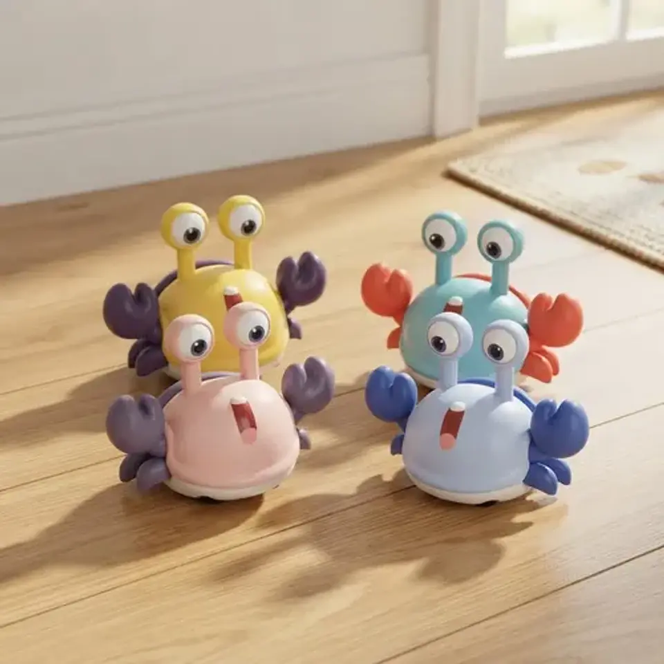 Juguete Carrito Diseño Cangrejo Para Bebés Presiona Y Anda 4