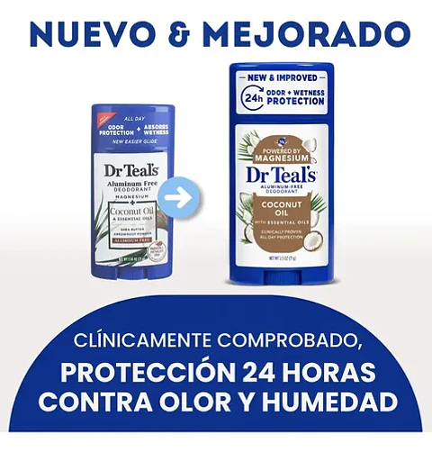 Desodorante Barra Coco Dr Teal's 71 G Sin Aluminio Sin Dh