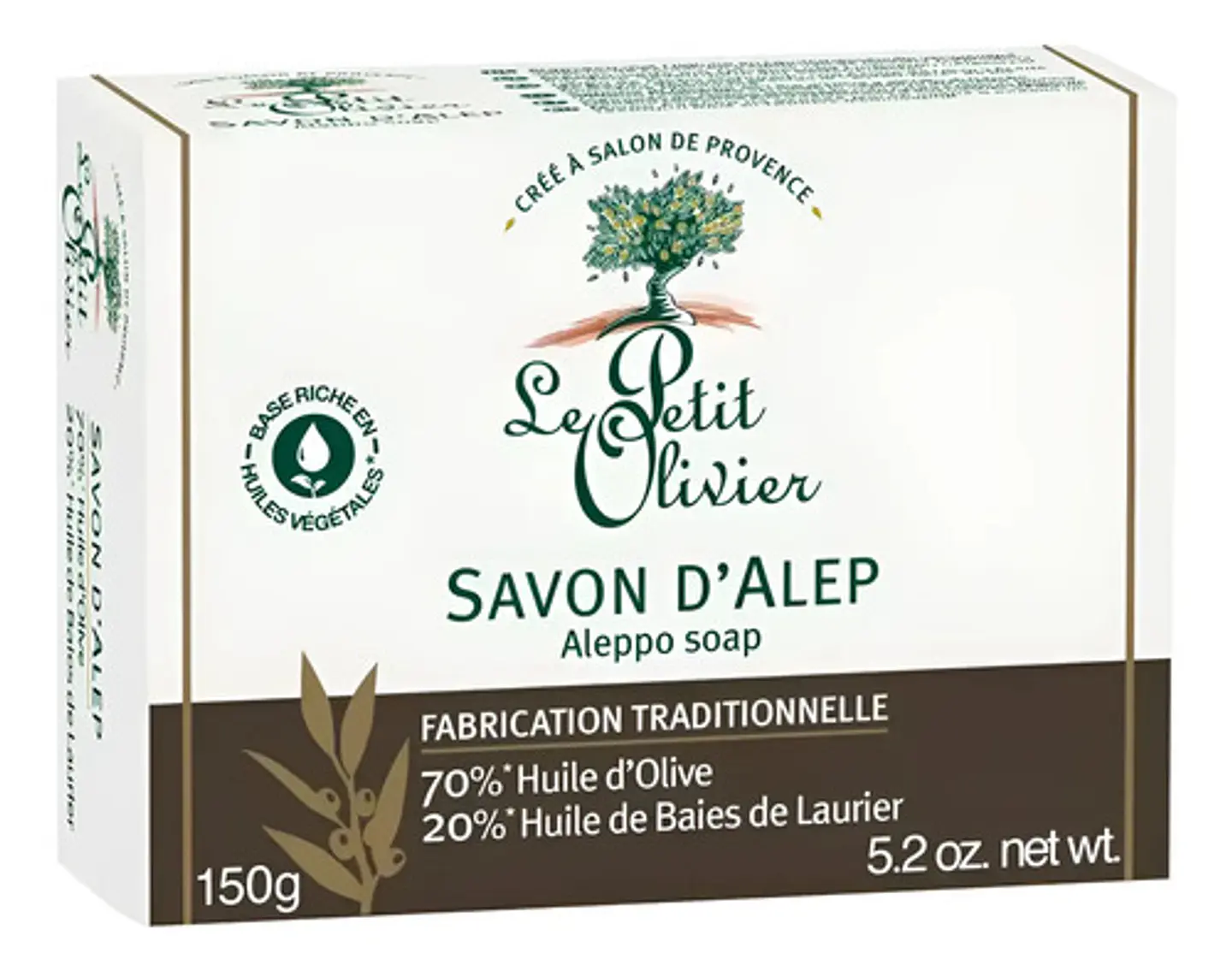 Jabón De Alepo Barra Le Petit Olivier Piel Sensible 1
