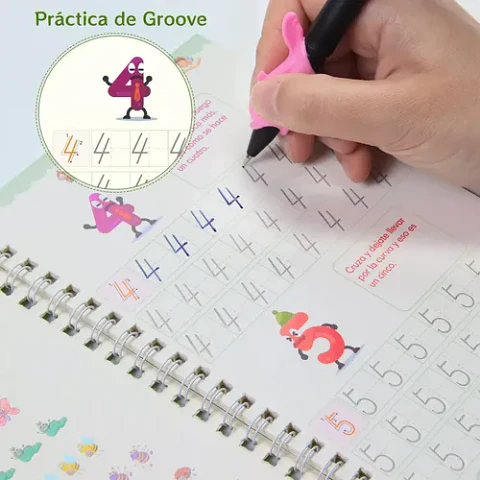 4 Cuadernos Mágico Aprendizaje Reutilizable Niños Montessori