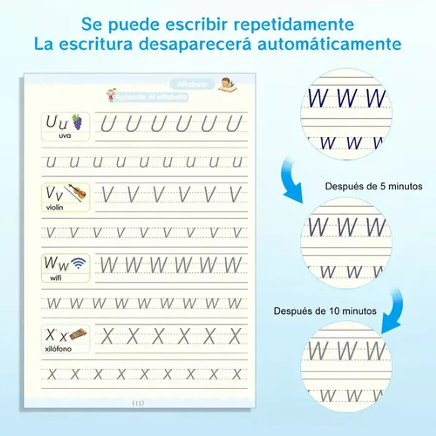 4 Cuadernos Mágico Aprendizaje Reutilizable Niños Montessori 5