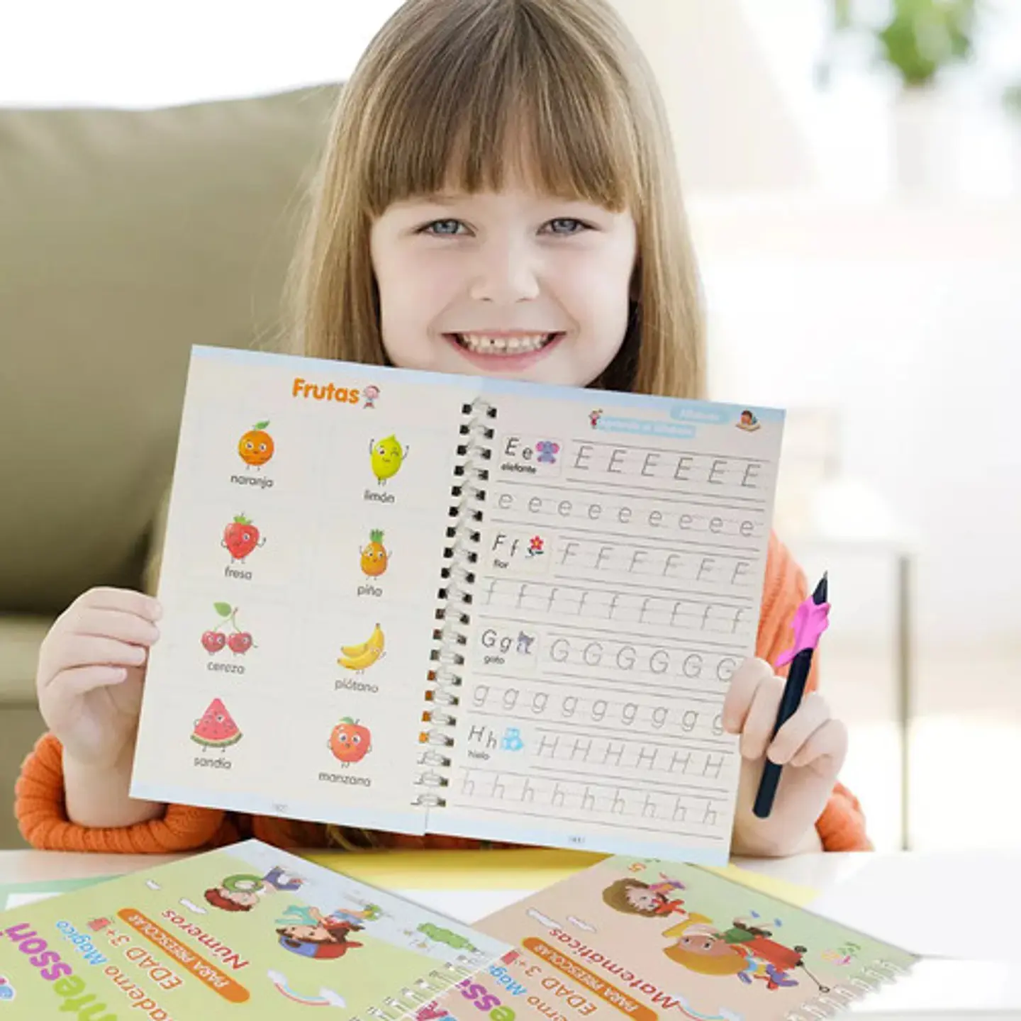 4 Cuadernos Mágico Aprendizaje Reutilizable Niños Montessori 8