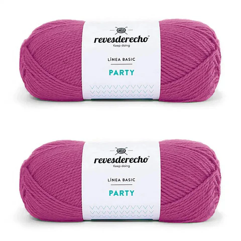Lana Party Revesderecho - Para Tejer Hipoalergénica Pack 2 Lila oscuro 019