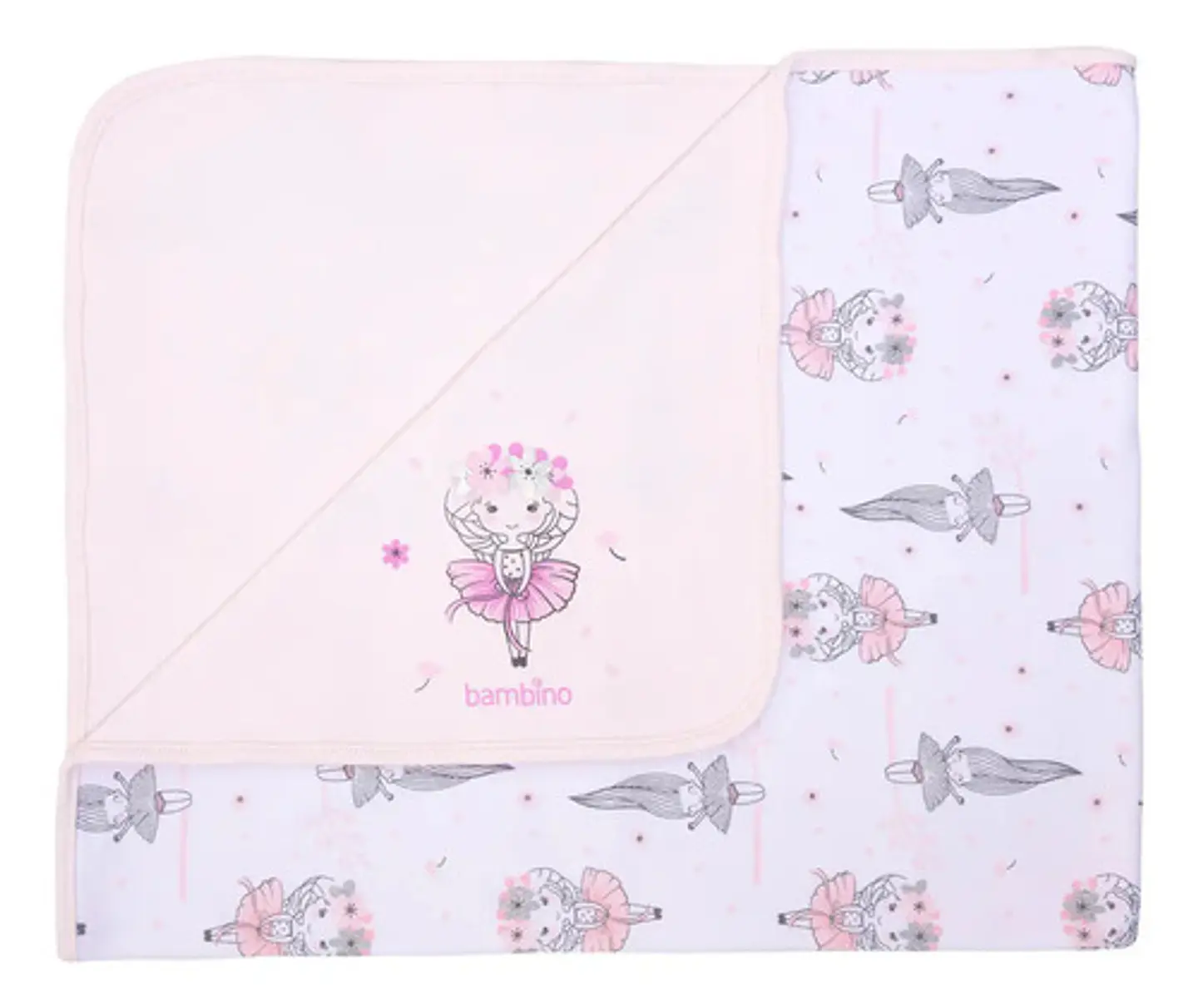 Mantita Suave De Algodón Bambino 90x76 Cms Animales Rosa Pálido 2