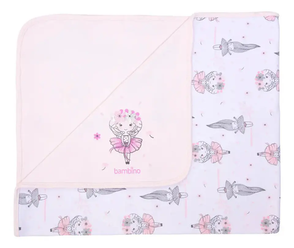 Mantita Suave De Algodón Bambino 90x76 Cms Animales Rosa Pálido 2