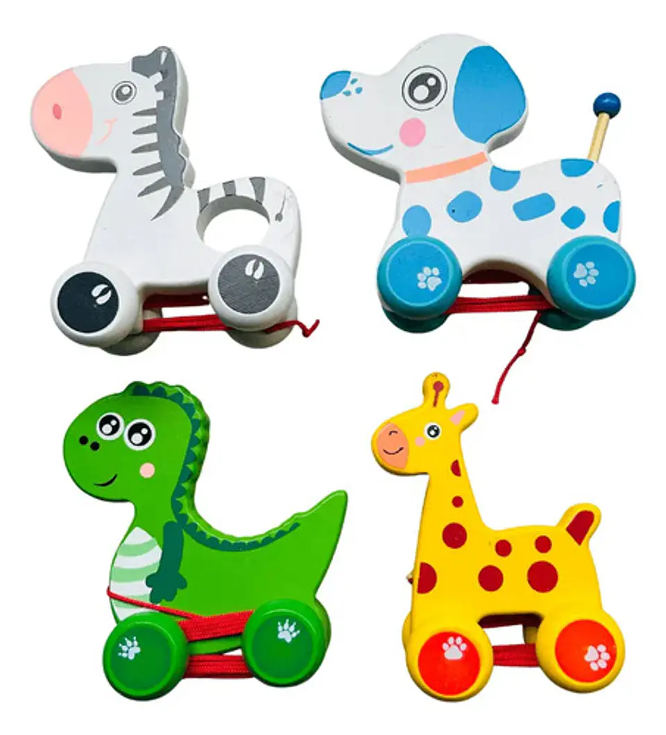 Juguete De Arrastre De Madera Animales Montessori 1