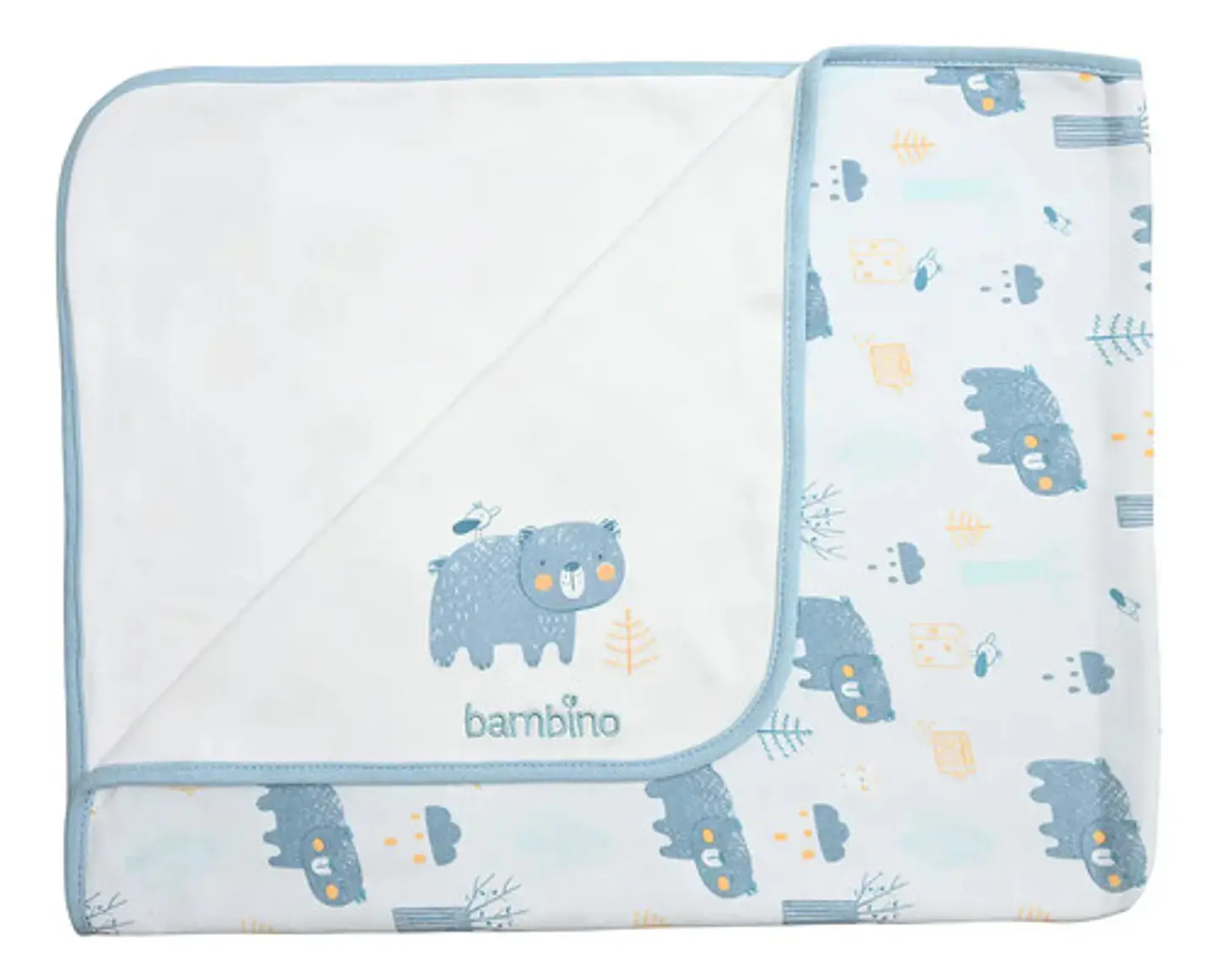 Bambino Manta De Algodón Mantita Niño Niña Color Azul Claro 2
