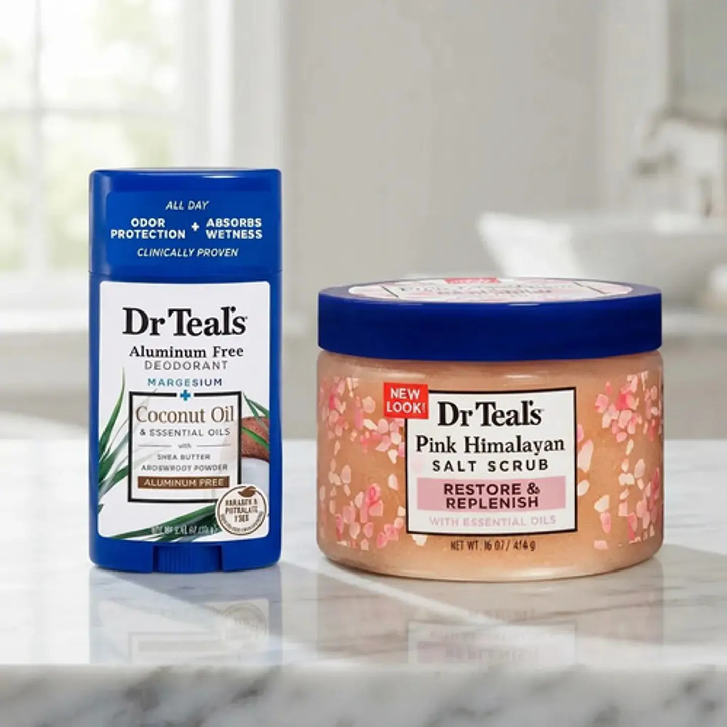 Pack Dr Teals Desodorante Coco + Exfoliante Sal Himalaya 5
