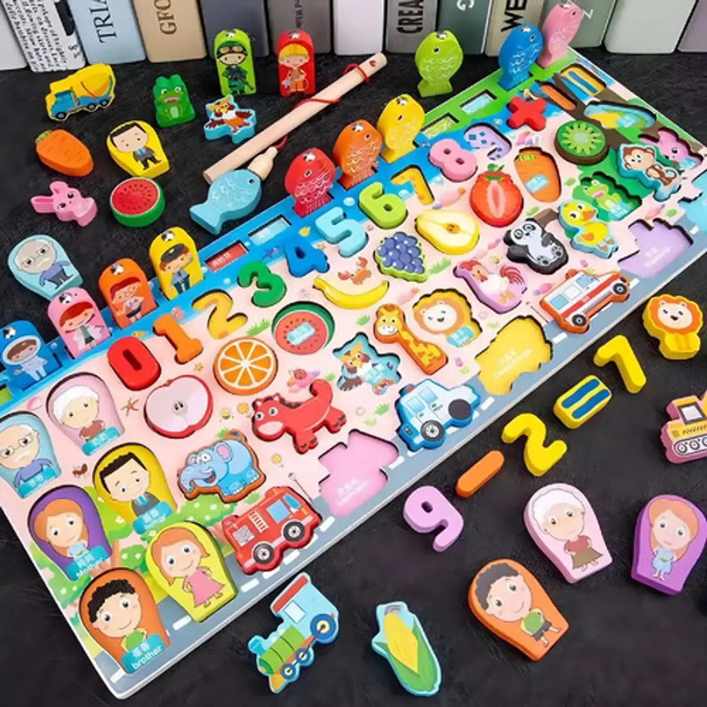Rompecabezas De Madera Con Juego De Pesca Magnéticos 3