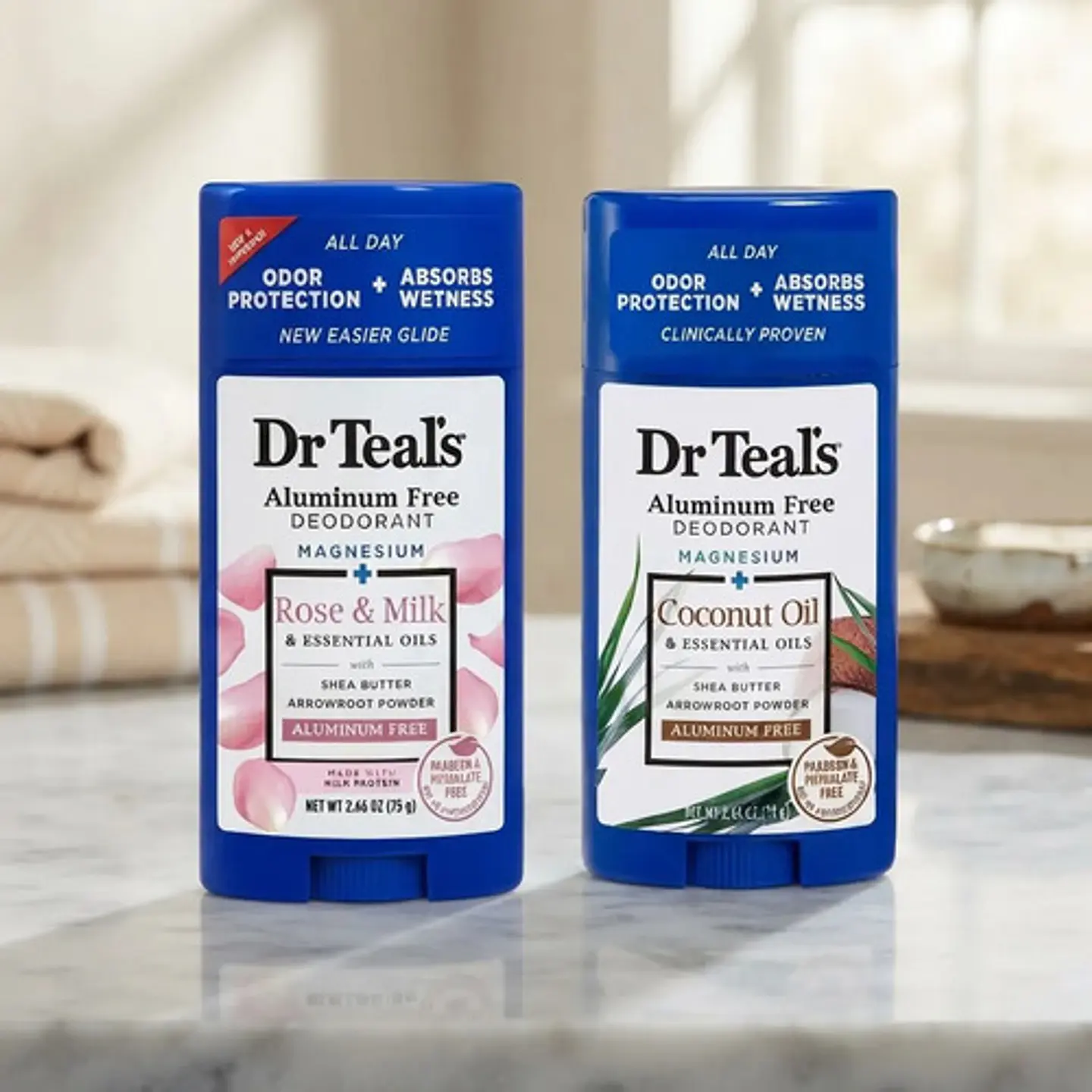 Pack 2 Desodorantes Dr Teals Coco / Rosa Milk Sin Dh 6